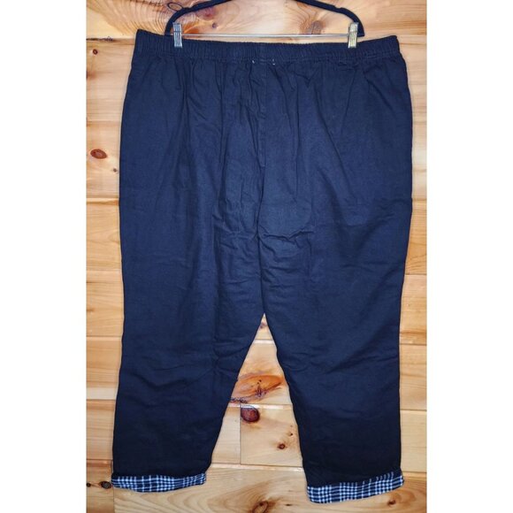 Woman Within Plus Size 28W Black Flannel Lined Pull On Jeans Flannel Lining - Picture 7 of 8